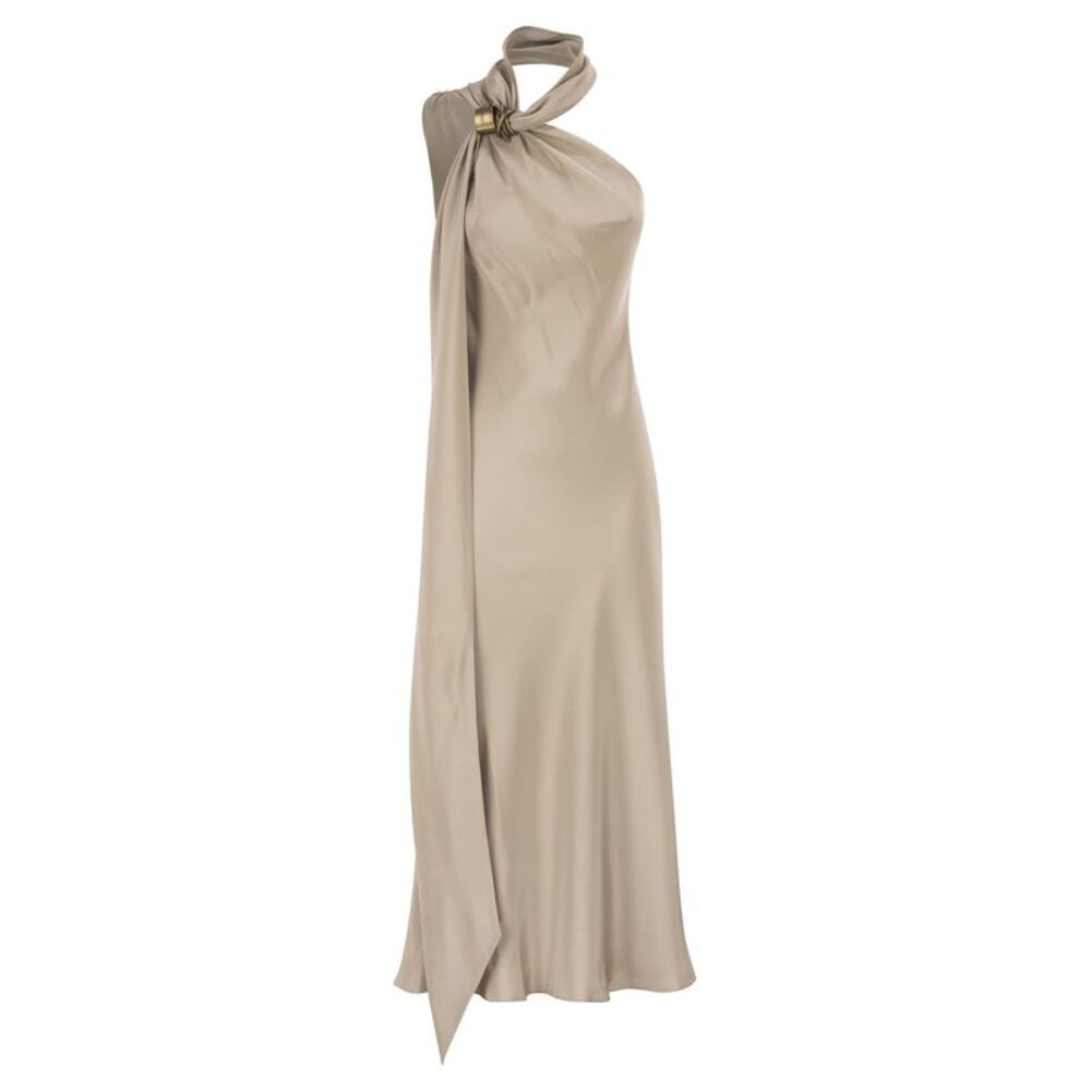 Max Mara Women Mxevasto - One-Shoulder Long Dress In Pure Silk